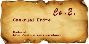 Csaknyai Endre névjegykártya
