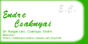 endre csaknyai business card
